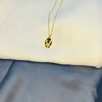 Gold-Tone Ladybug Pendant Necklace with Black and Clear Crystal Accents